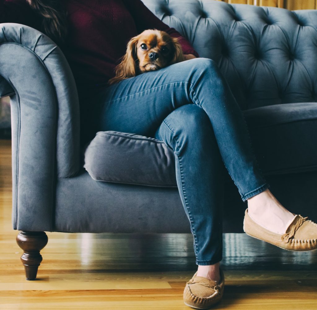 Canva - Woman Sitting on a Couch